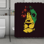 Grunge Rasta Lion Print Polyester Shower Curtain
