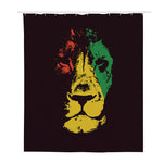 Grunge Rasta Lion Print Polyester Shower Curtain
