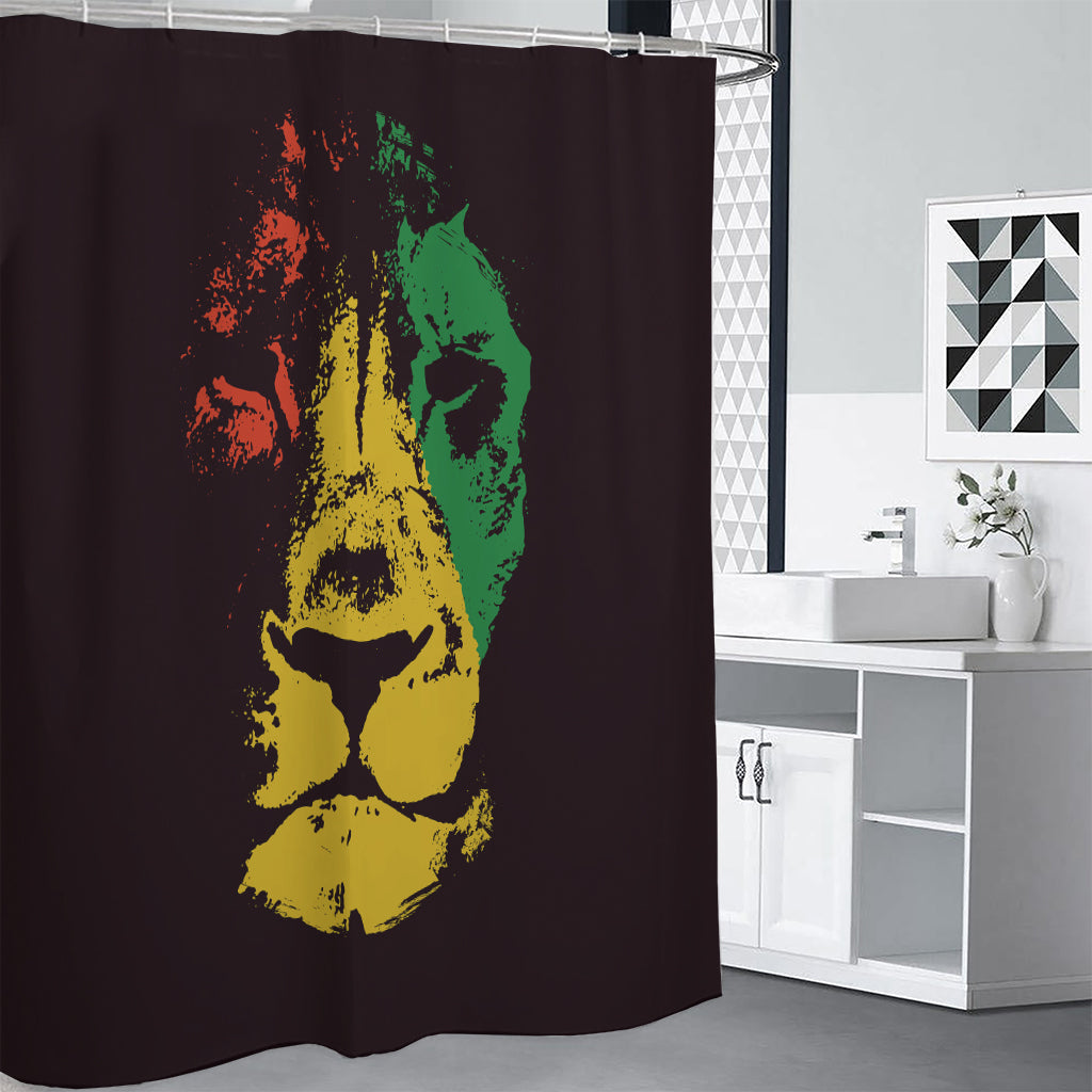 Grunge Rasta Lion Print Premium Shower Curtain