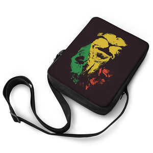Grunge Rasta Lion Print Rectangular Crossbody Bag