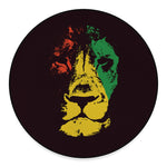 Grunge Rasta Lion Print Round Floor Mat