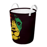 Grunge Rasta Lion Print Round Laundry Basket