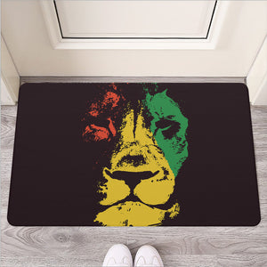 Grunge Rasta Lion Print Rubber Doormat