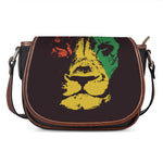 Grunge Rasta Lion Print Saddle Bag