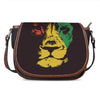 Grunge Rasta Lion Print Saddle Bag