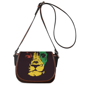 Grunge Rasta Lion Print Saddle Bag