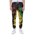 Grunge Rasta Lion Print Scuba Joggers