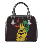 Grunge Rasta Lion Print Shoulder Handbag