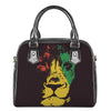 Grunge Rasta Lion Print Shoulder Handbag