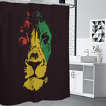 Grunge Rasta Lion Print Shower Curtain