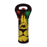 Grunge Rasta Lion Print Single Neoprene Wine Tote