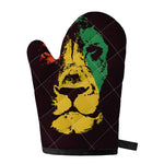 Grunge Rasta Lion Print Single Oven Mitt