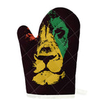 Grunge Rasta Lion Print Single Oven Mitt
