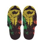 Grunge Rasta Lion Print Slippers