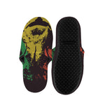 Grunge Rasta Lion Print Slippers