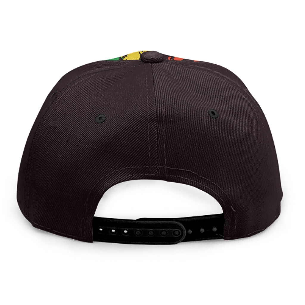 Grunge Rasta Lion Print Snapback Cap