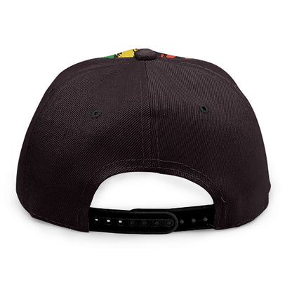 Grunge Rasta Lion Print Snapback Cap