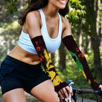 Grunge Rasta Lion Print Sun Protection Arm Sleeves