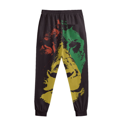 Grunge Rasta Lion Print Sweatpants