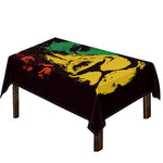 Grunge Rasta Lion Print Tablecloth
