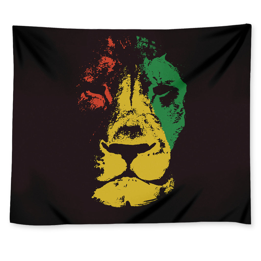 Grunge Rasta Lion Print Tapestry