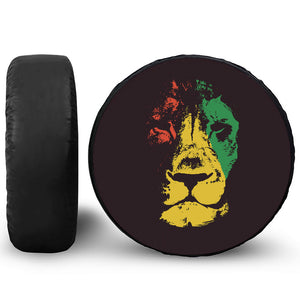 Grunge Rasta Lion Print Tire Cover