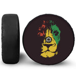 Grunge Rasta Lion Print Tire Cover With Camera Hole