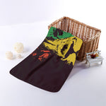 Grunge Rasta Lion Print Towel