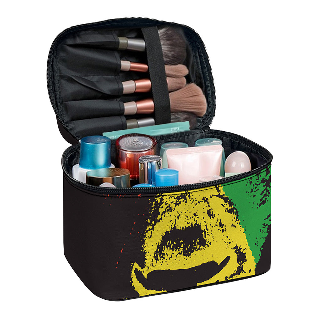 Grunge Rasta Lion Print Travel Makeup Bag