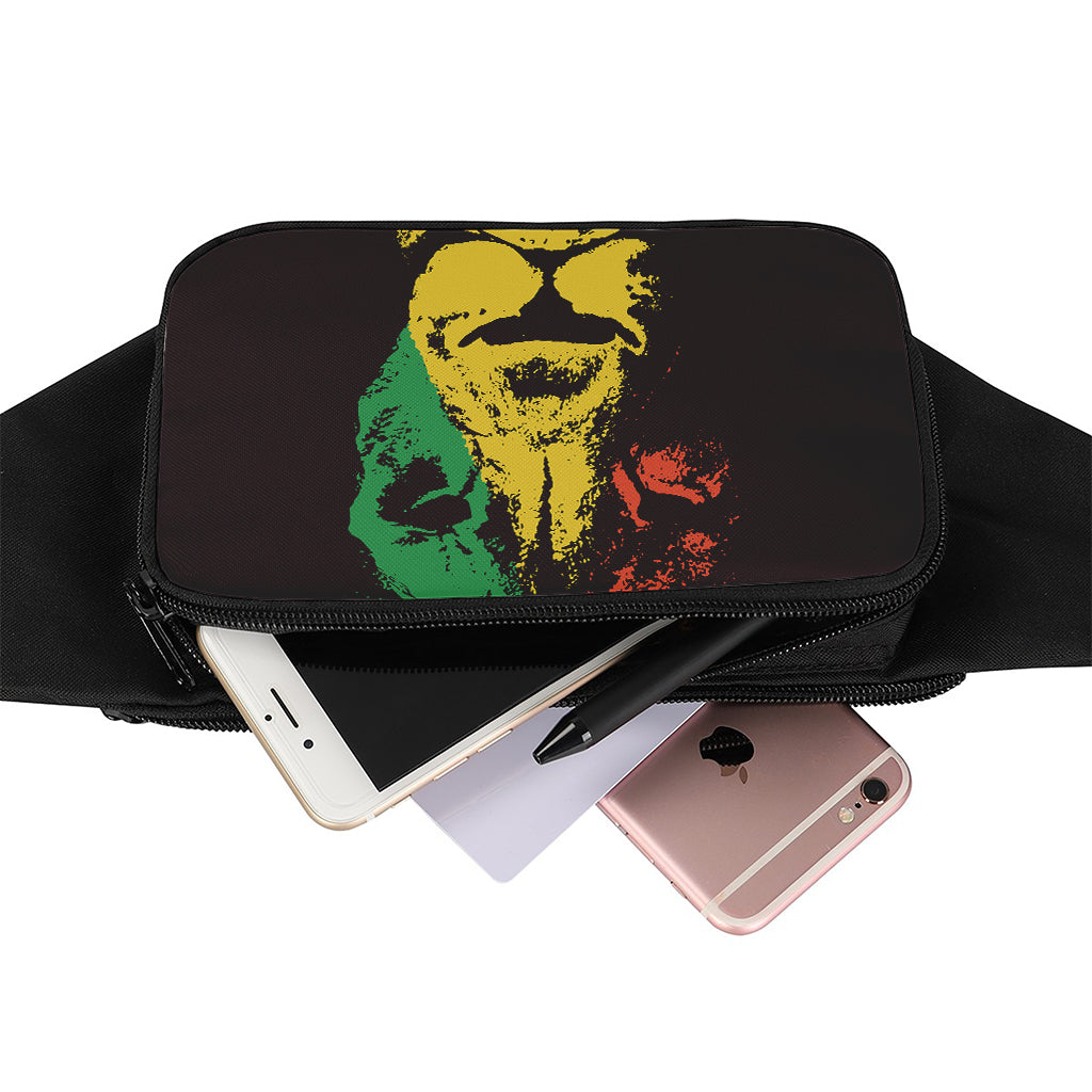 Grunge Rasta Lion Print Waist Bag