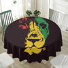 Grunge Rasta Lion Print Waterproof Round Tablecloth
