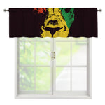 Grunge Rasta Lion Print Window Valance
