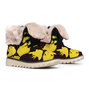 Grunge Rasta Lion Print Winter Boots