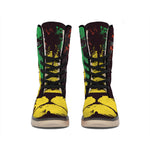 Grunge Rasta Lion Print Winter Boots