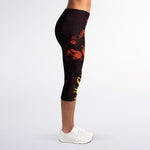 Grunge Rasta Lion Print Women's Capri Leggings