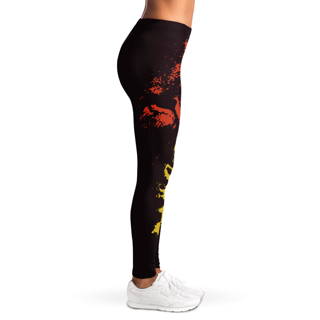 Grunge Rasta Lion Print Women's Leggings