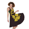 Grunge Rasta Lion Print Sleeveless Knee Length Dress