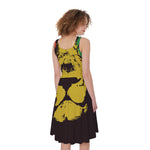 Grunge Rasta Lion Print Women's Sleeveless Dress