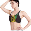 Grunge Rasta Lion Print Women's Sports Bra