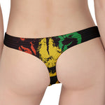 Grunge Rasta Lion Print Women's Thong