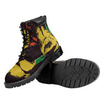Grunge Rasta Lion Print Work Boots