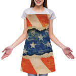 Grunge Ripped Paper American Flag Print Adjustable Apron