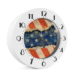 Grunge Ripped Paper American Flag Print Alarm Clock