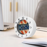 Grunge Ripped Paper American Flag Print Alarm Clock
