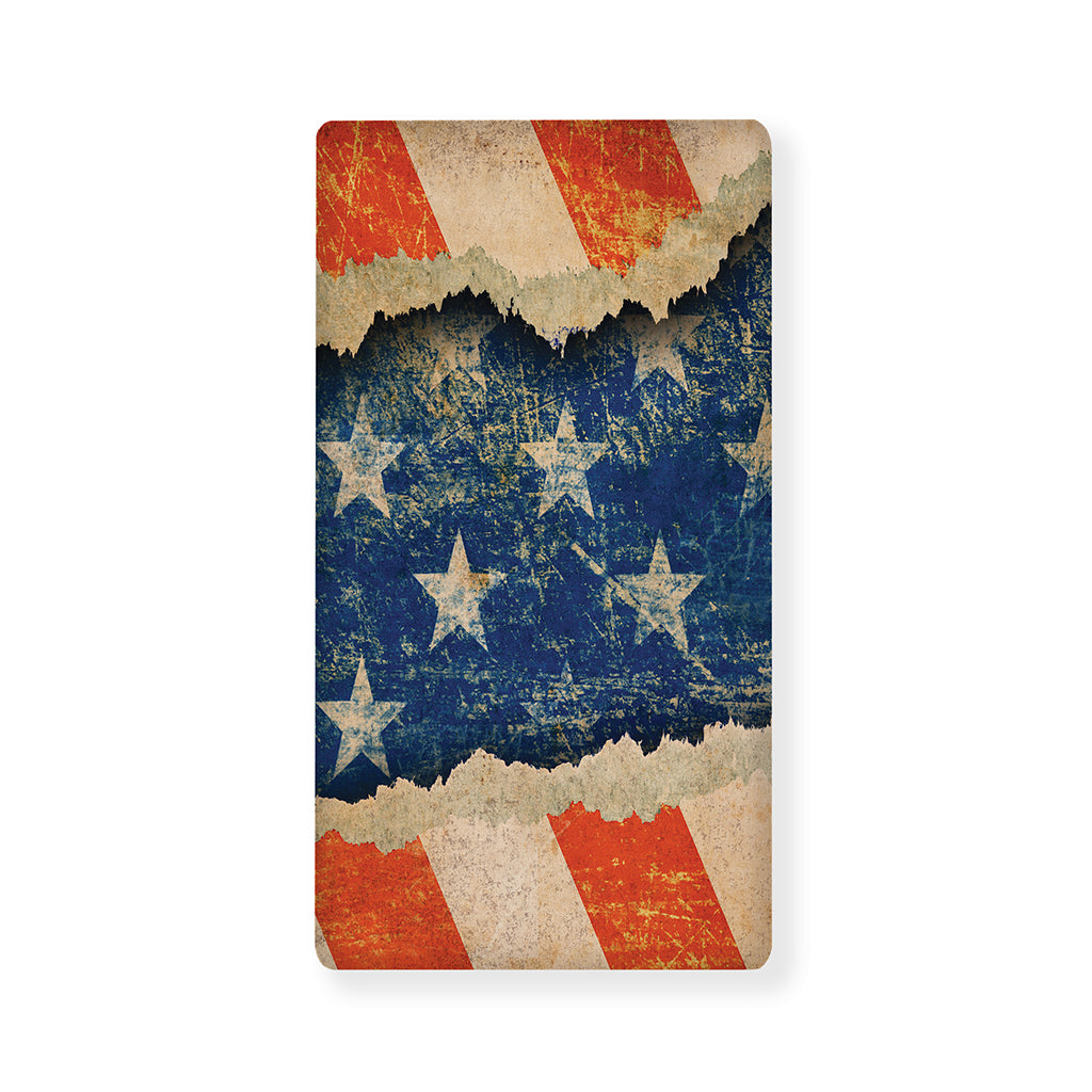 Grunge Ripped Paper American Flag Print Baby Crib Sheet