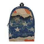 Grunge Ripped Paper American Flag Print Backpack