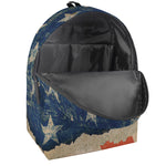 Grunge Ripped Paper American Flag Print Backpack