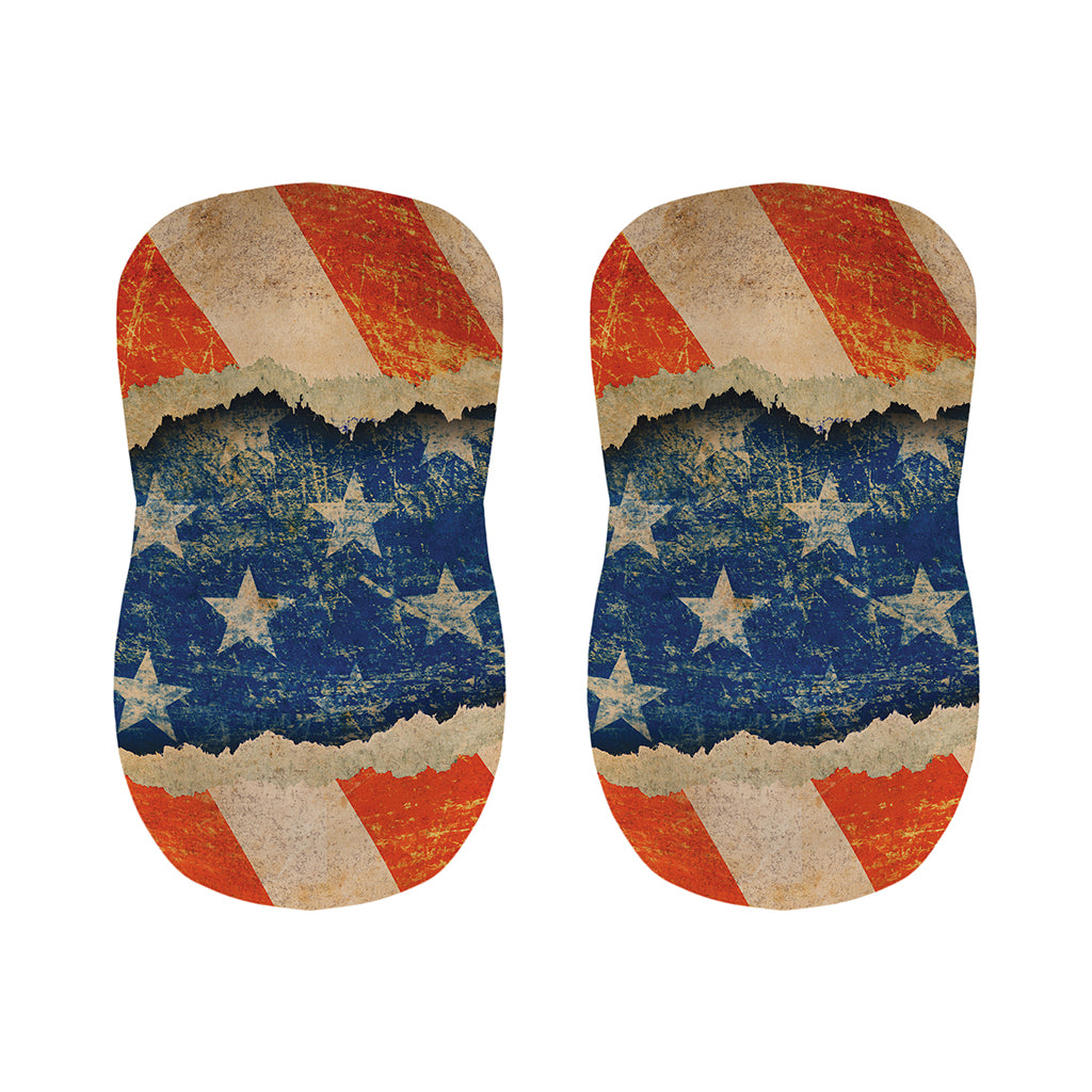 Grunge Ripped Paper American Flag Print Bar Stool Covers