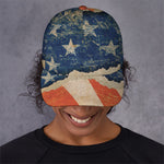Grunge Ripped Paper American Flag Print Baseball Cap
