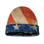 Grunge Ripped Paper American Flag Print Beanie
